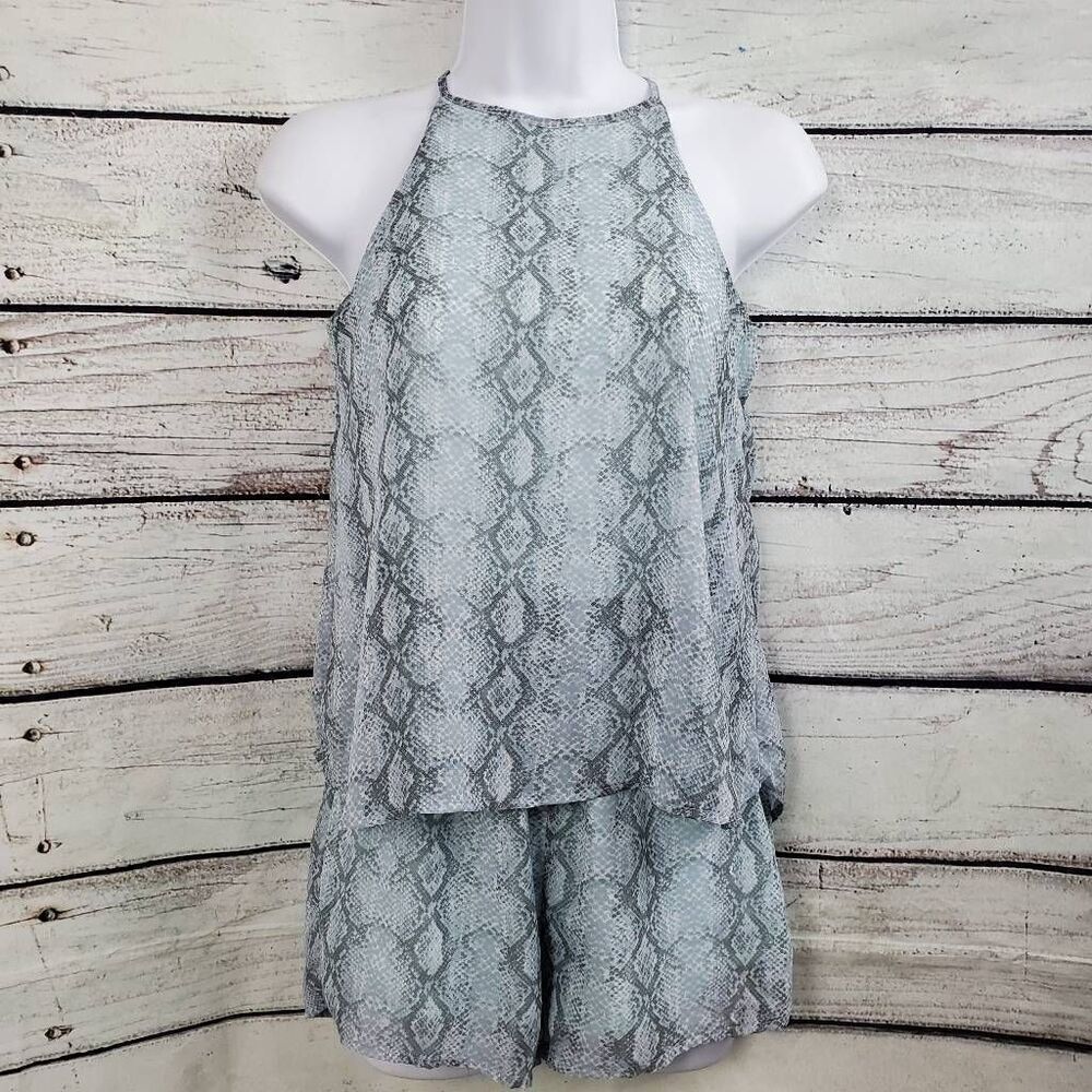Alya XXS Blue Animal Print One-piece Romper